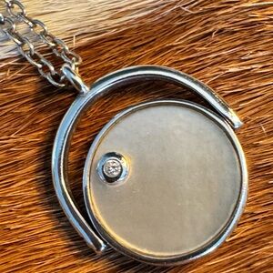 Silpada “Flip a Coin” Mother of Pearl Sterling Silver Pendant 18” chain